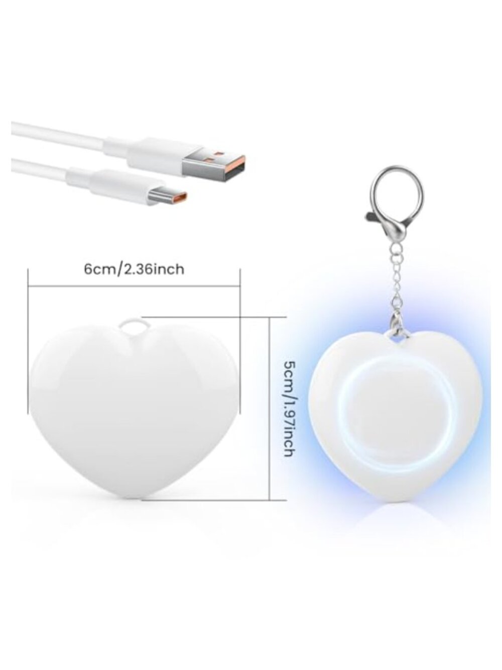 Heart Purse Light Automatic Sensor Compact Keychain Bag Accessory - Picture 5 of 6